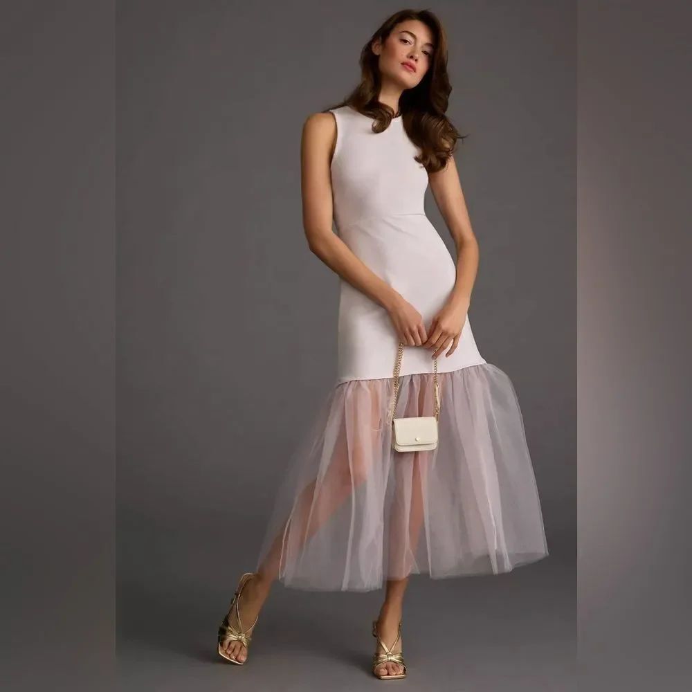 Maeve Tulle-hem Slim Tank Dress in Lavender NEW Size XS